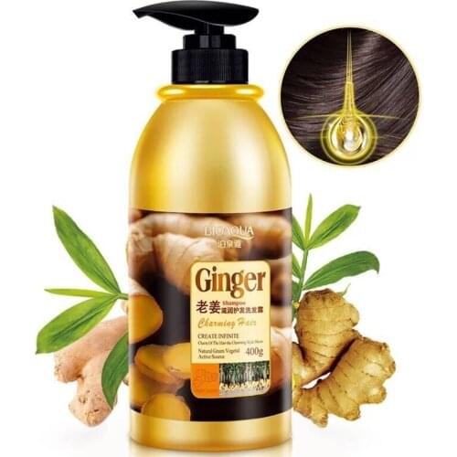 Herbal Ginger Hair Shampoo No Silicone Oil Oil Control Anti Dandruff Itching Cleansing Professional Hair & Scalp Treatment 400ml