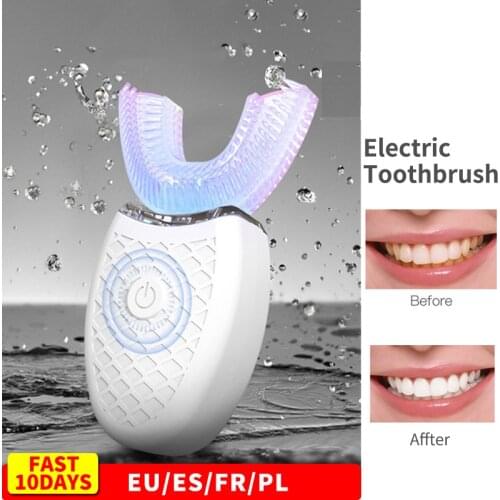 Ultrasonic Electric Toothbrush 360 Nano Silicone U Shaped Automatic USB Rechargeable Wireless Teethbrush Sonic Tooth Brush Adult