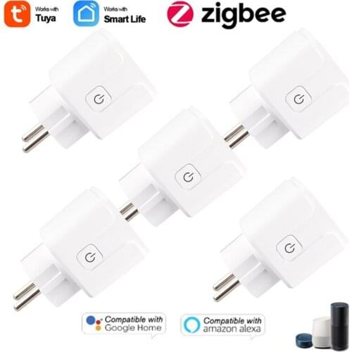 Tuya ZigBee Smart Plug EU 16A 110-250V Timer Socket Smart Home Wireless Compatible Alexa Google Home Assistant