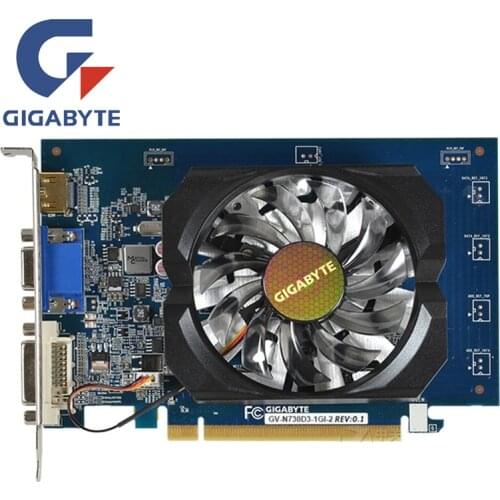 GIGABYTE GT730 1GB Video Card GV-N730D3-1GI D3 GDDR3 Graphics Cards for nVIDIA Geforce GT 730 1G Hdmi Dvi Used VGA Cards
