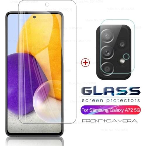 Protective glass for sansung a72 full screen camera protector for samsung galaxya72 galaxy a 72 a72 armor safety protection film