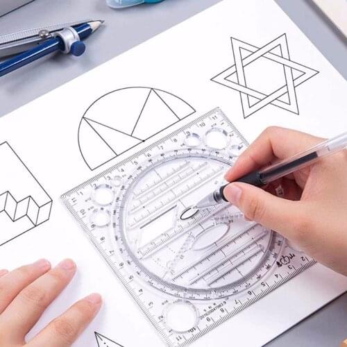 1PC Circle Template ruler Drawing Rulers Angle and Circle Maker Art Design Construction Architect Stereo Geometry Measuring Tool