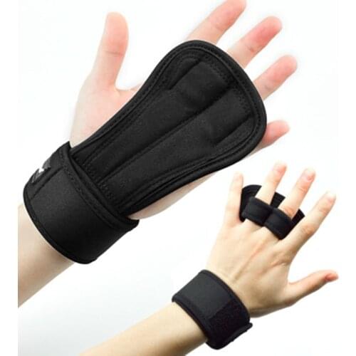 1Pc Weight Lifting Gloves Wrist Wraps for Men Women Non-Slip Palm Grip Gym Gloves Crossfit Bodybuilding Pull Up Protector Gloves