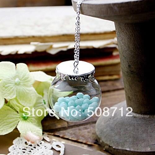 20sets 30mm (Opening 20mm) Large Clear Glass Globe Bottle with Silver Plated Brass Crown Cover