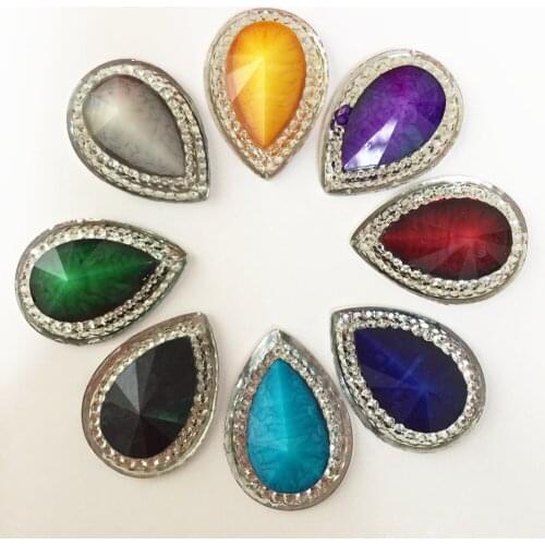 20pcs 18*25mm Mix Resin Crack Drop Flatback Rhinestone Applique Wedding DIY Scrapbook Craft SF381*2