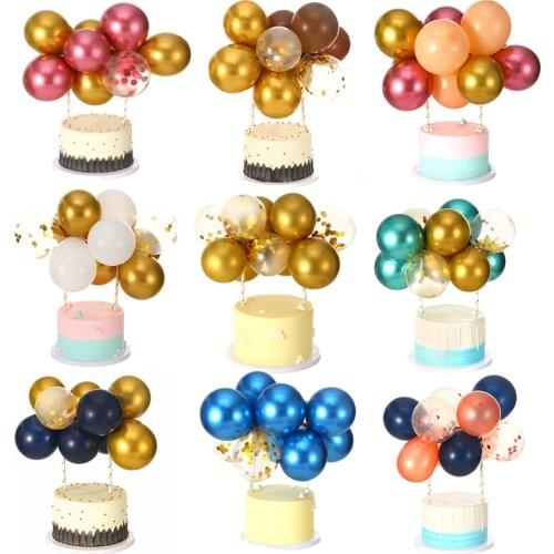 5Inch Balloon Cake Topper Wedding Confetti Metal Balloons Cake Topper balons for Birthday Party Cake Decoration Baby Shower deco