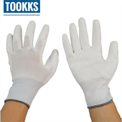 5 pair Antistatic Gloves For PC Computer Phone Repair Anti Static Working Gloves PU Coated Finger Protection Size S-L