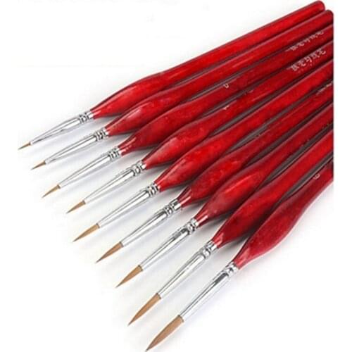 6Pcs/Set Nylon Number Painting Brush Extra Fine Detail Artist Miniature Model Maker Hook Line Pen Painting Brush