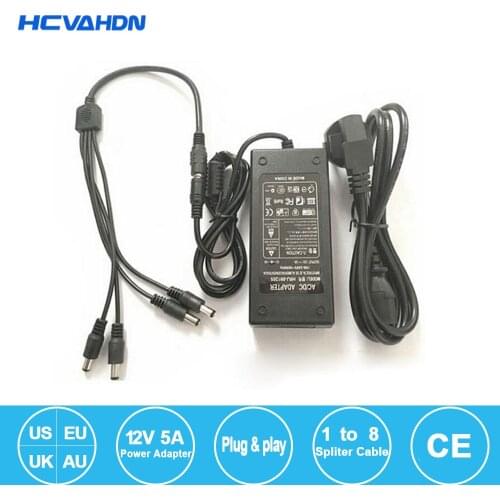 12V 5A 4 Port CCTV Camera AC Adapter Power Supply Box For The CCTV Camera