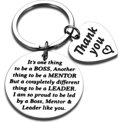 Boss Gifts for Men Women Office Keychain Appreciation Gifts for Supervisor Mentor Leader Thank You Leaving Going Away Gifts