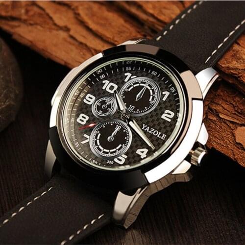 YAZOLE Top Brand Mens Watch Luminous Sport Wristwatch Fashion Leather Watches For Man Clock relogio masculino erkek kol saati