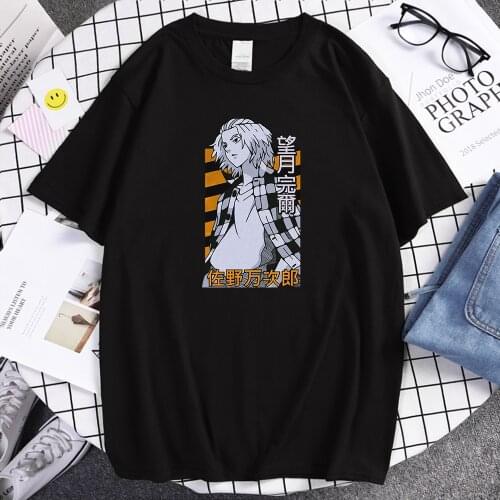 Manjiro Sano Tokyo Revengers Anime Print Mens Tshirt Oversize Vintage T-Shirt Fashion Breathable Tops Summer Soft T Shirts Mans