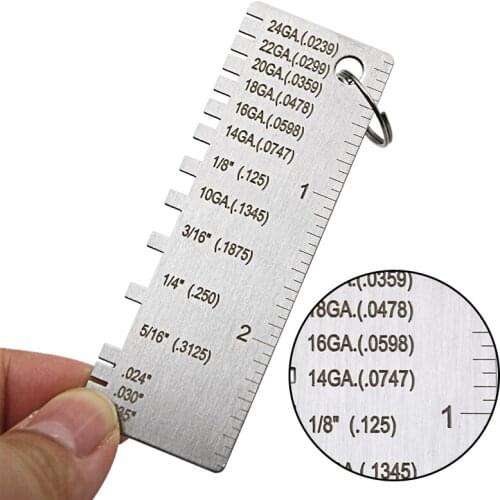 Metal Sheet Thickness Gauge Welding Gage Soldering Inspection Tools Stainless Steel Portable Welder Ruler Wire Gauge0.0239-0.035