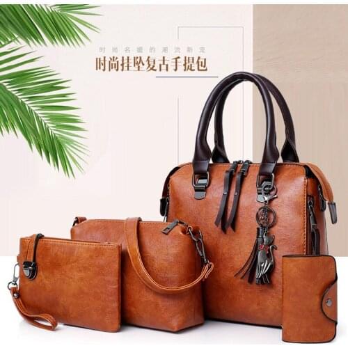 4pcs set Women bag Fashion Casual womens leather handbags Luxury Designer Shoulder bags satchels purses tote 2021 Composite bag