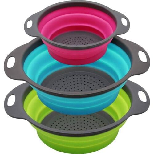 Kitchen Colanders,Collapsible Colanders Set of 3