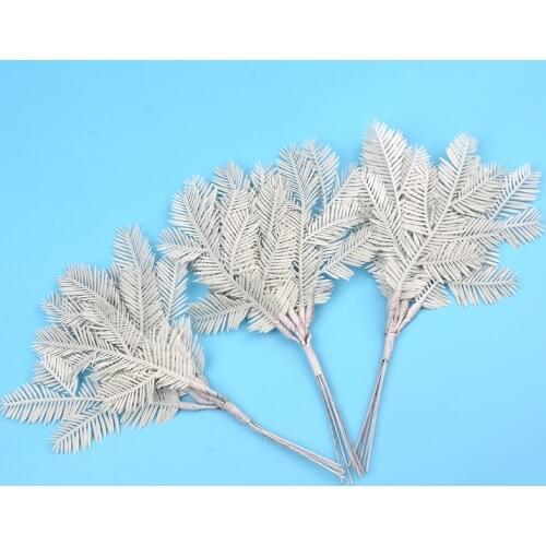 6pcs Mini Iron Tree Leaf Artificial Flowers Plant for Home Wreath DIY Scrapbooking Craft Leaves Wedding Christmas Decoration