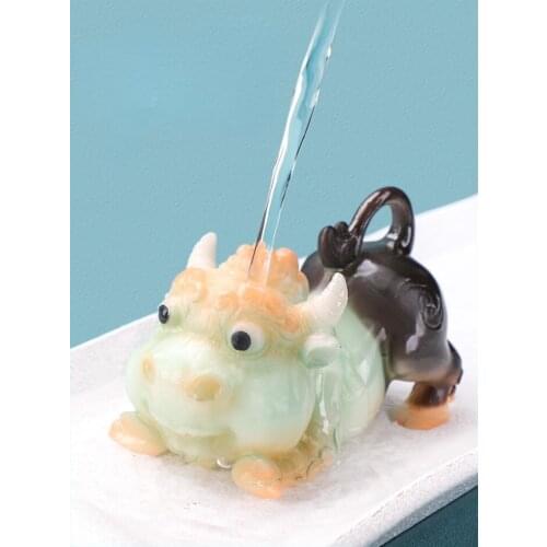 Color Change Tea Pet Small Ornaments Cute Creative Resin Handmade Chinese Kung Fu Tea Pet Animal Cerimonia Household Products 50