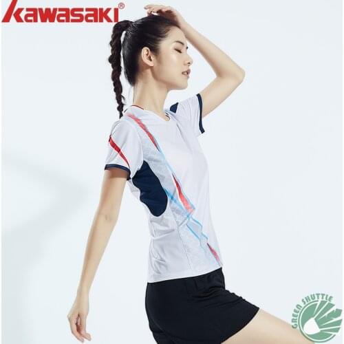 2021 Kawasaki New Men and Womens Badminton Clothing Suit Quick Drying Breathable Round Neck Short Sleeve T-shirt ST-Q1307 Q1310