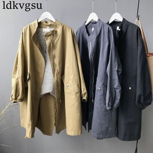 2020 New Plus Size Spring Autumn Women Coat Korean Casual BF Loose Hip-hop Girl Long Trench Coat Female Outerwear A21