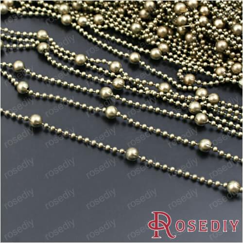 Wholesale Antique Bronze Copper 1.5mm Ball Chains With 3.5mm Big Bead Diy Jewelry Findings Accessories 5 Meter(JM5407)