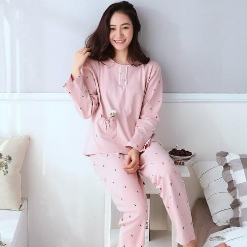 Autumn Winter Women Pyjamas Sets Lounge Sleepwear Suit Long Sleeve Printed Girls Pajamas Female Cartoon Plus Size Pijama Mujer
