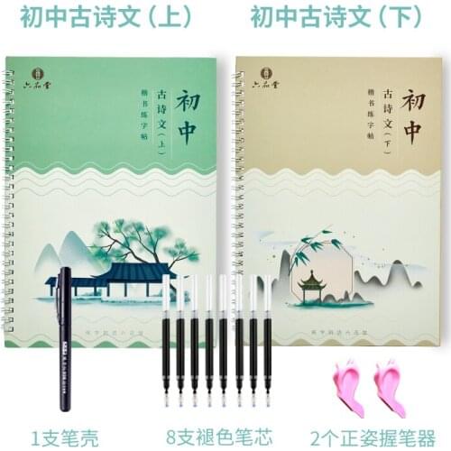 2pcs/set Junior high school student Groove Calligraphy copybook for Children Exercises Calligraphy Practice Book libros