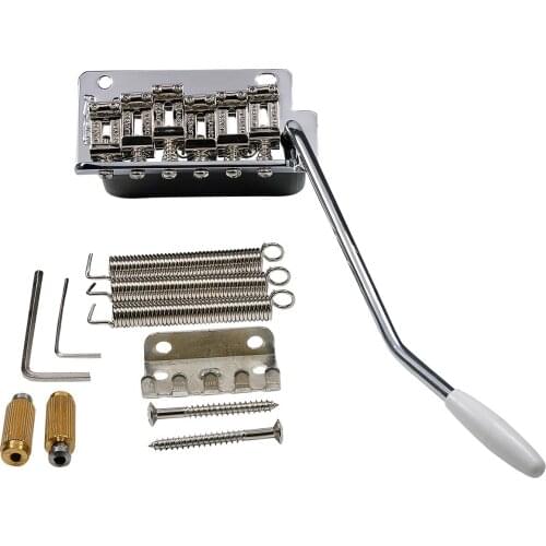 Wilkinson WV2-SB 54mm 2-Point Steel Saddles Guitar Tremolo Bridge with Steel Block for Import Strat and Japan Strat, Chrome