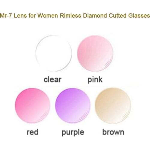 MR-7 Lenses for Women Rimless Diamond Cutted Glasses Frame,Customized Shape Choices and Optional Colors