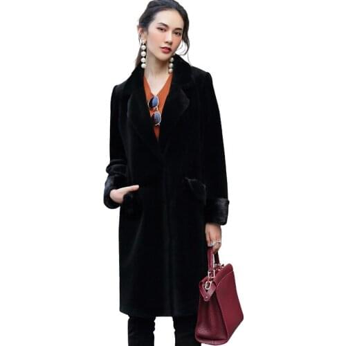 Genuine Fur Coat Women Autumn Winter Warm Thick Real Sheep Shearing Jackets Luxury Top Quality Fur OT1765 MF554