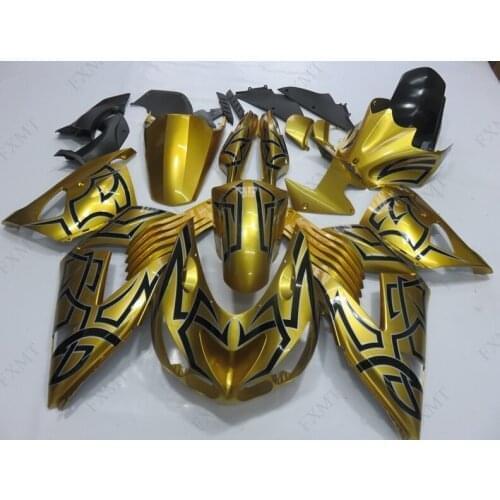 Zx14 Zx-14r 10 11 Fairing Kits for Kawasaki Zx14r 08 09 Fairings ZZR 1400 2006 - 2011 Motorcycle Fairing Gold Black