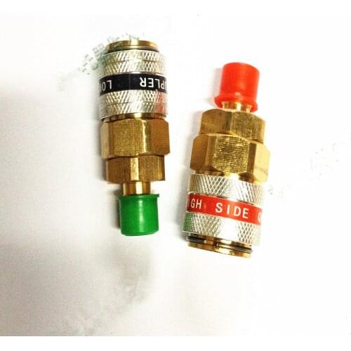1 Pair QC-12 1/4SAE R134A L/H Pressure Car Quick Coupler Connector Air Conditioning Refrigerant Adjustable
