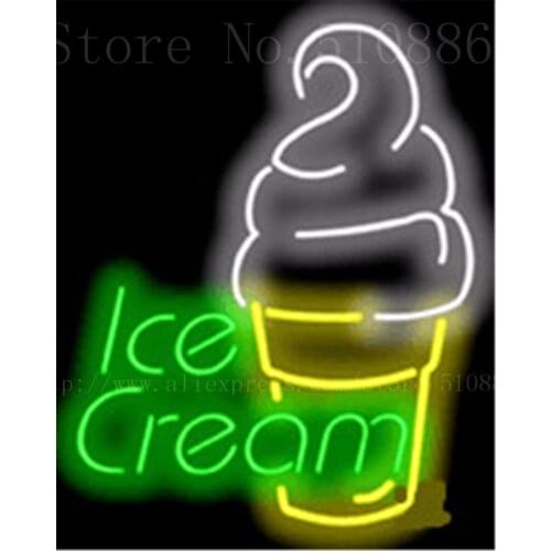 17*14" Soft Serve Ice Cream NEON SIGN REAL GLASS BEER BAR PUB LIGHT SIGNS store display Restaurant Shop Advertising Lights