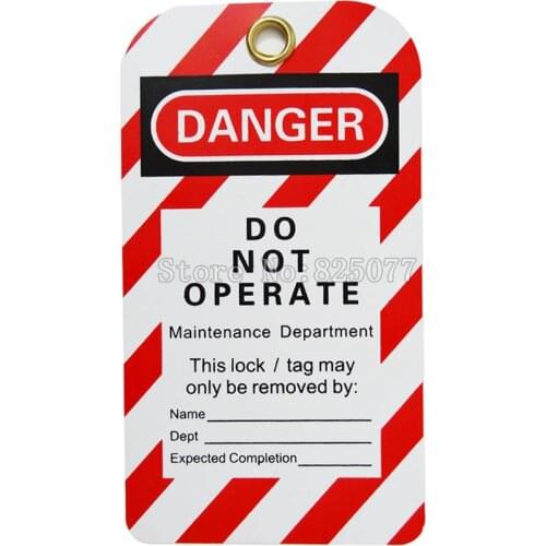 200pcs/lot,waterproof inspection lockout tag , padlock tagout do not operate maintenance label tag JF1228