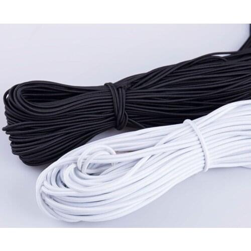 5/10 Yards Elastic Cord 3mm Black White Rubber Rope Stretch String Round Elastic Band For Garment Sewing DIY Handmade Craft