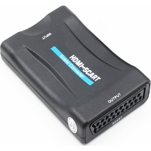 10pcs/lot 1080P HD HDMI to Scart Converter Adapter for DVD STB HDTV HDMI in Scart out