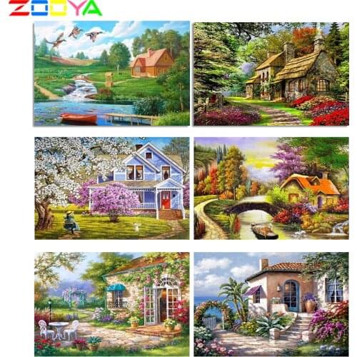 ZOOYA 5D DIY Diamond Painting Landscape Sunrise Cross Stitch Diamond Painting Scenery Picture Rhinestones Home Decoration ZH013