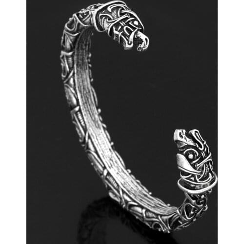 Viking Men Nordic Raven Odin amulet bracelet Bangle With Valknut Gift Bag