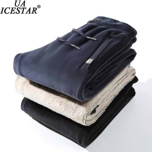 UAICESTAR Winter Brand Fleece Pants Men Warm Casual Embroidery Jogger Sweatpants Trousers S-8XL Large Size Clothing Men Pants