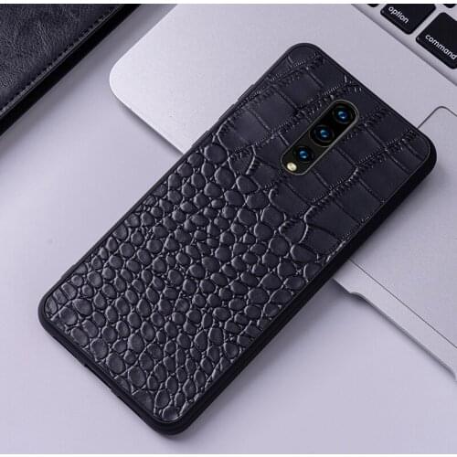 Genuine leather Phone Case For Oneplus 9 9T 7 7 Pro Natural Cowhide Luxury Crocodile Texture Back Cover fundas capa