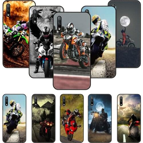 Phone Case For Huawei Honor 9X 10 9 20 8X 8A 8S 7X 7A i A Pro Play Lite Black Cover Funda Soft Moto Cross Motorcycle Sports