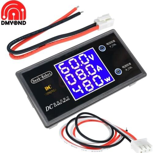 DC 0-100V 10A LCD Digital Voltmeter Wattmeter Ammeter Voltage Current Power Meter Volt Detector Tester Monitor Regulator
