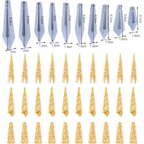 40pcs DIY Handmade Pendant Jewelry Mold UV Resin Epoxy Mould Crafts Making Soft Silicone Molds Gifts Crystal Mold Soap Making