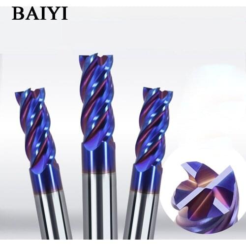1PCS Endmill Cutting HRC65 4 Flute Mill 8mm Carbide Tungsten Steel Milling Cutter