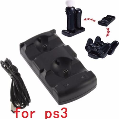 FZQWEG Dual Chargers USB Dual Charging Powered Dock Charger for PlayStation 3 for Sony for PS3 Controller & Move Navigation