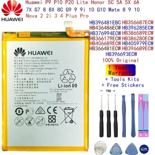 Huawei honor 6C 5A 7A 7X 8A 8 9 10 9i V9 P20 Pro Nova 2 2i 3 3i 4 plus Mate SE 8 9 10 Lite/10 Pro P20 P10 plus Original Battery