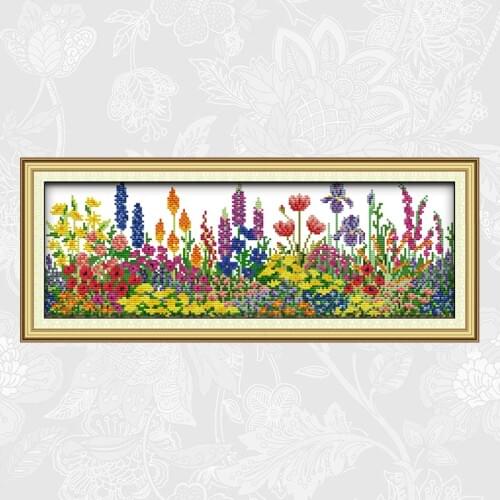Joy Sunday Spring Scenery in Garden Counted Canvas Embroidery Aida Fabric Handmade Accessories Needlework Cross Stitch kits