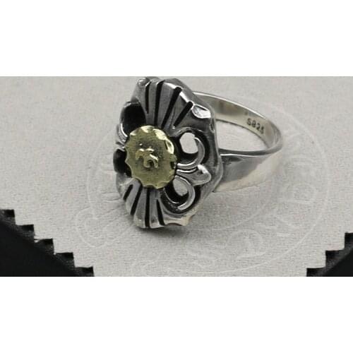 Thai Silver S925 Sterling Silver Ring New Handmade Eagle Retro Personality Feather Ring