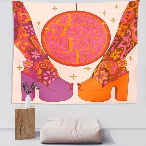 Colorful Wall Tapestry Wall Hanging 80s Retro Boho Decoration Home Decor Magic Tarot Tapestry Wall Decor Psychedelic Wall Prints