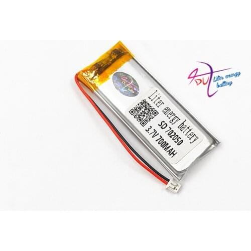 3.7V 700mAh 702050 Lithium li-Polymer LiPo Rechargeable Battery JST 1.25mm For Mp3 headphone PAD DVD E-book bluetooth camera