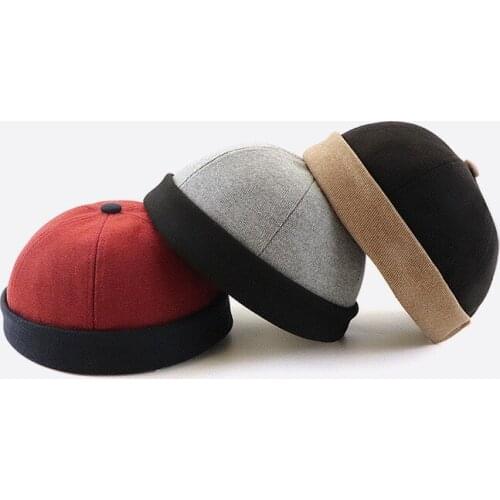 Men and women fashion trend melon skin hat hip-hop personality street landlord hat retro cordless curling sailor hat